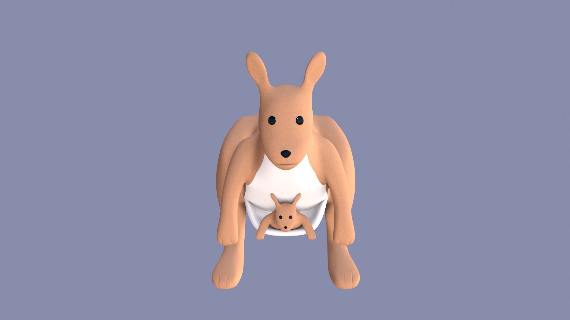 Kangaroo Toy Brown Stuffed 3D model_30