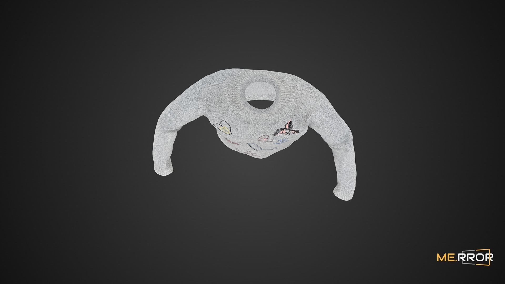 Game Ready Gray Knit Sweater Low-poly 3D model_8
