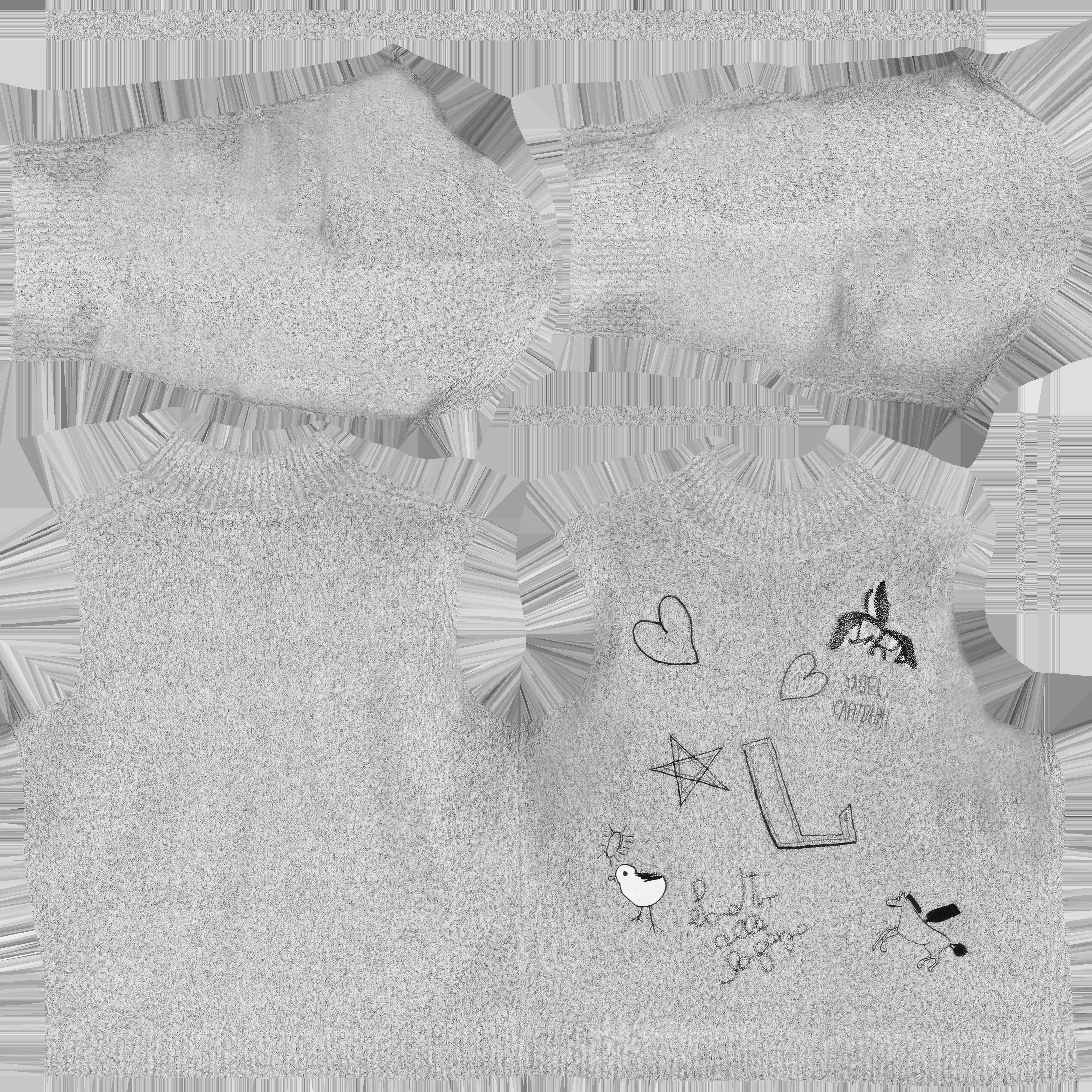 Game Ready Gray Knit Sweater Low-poly 3D model_18