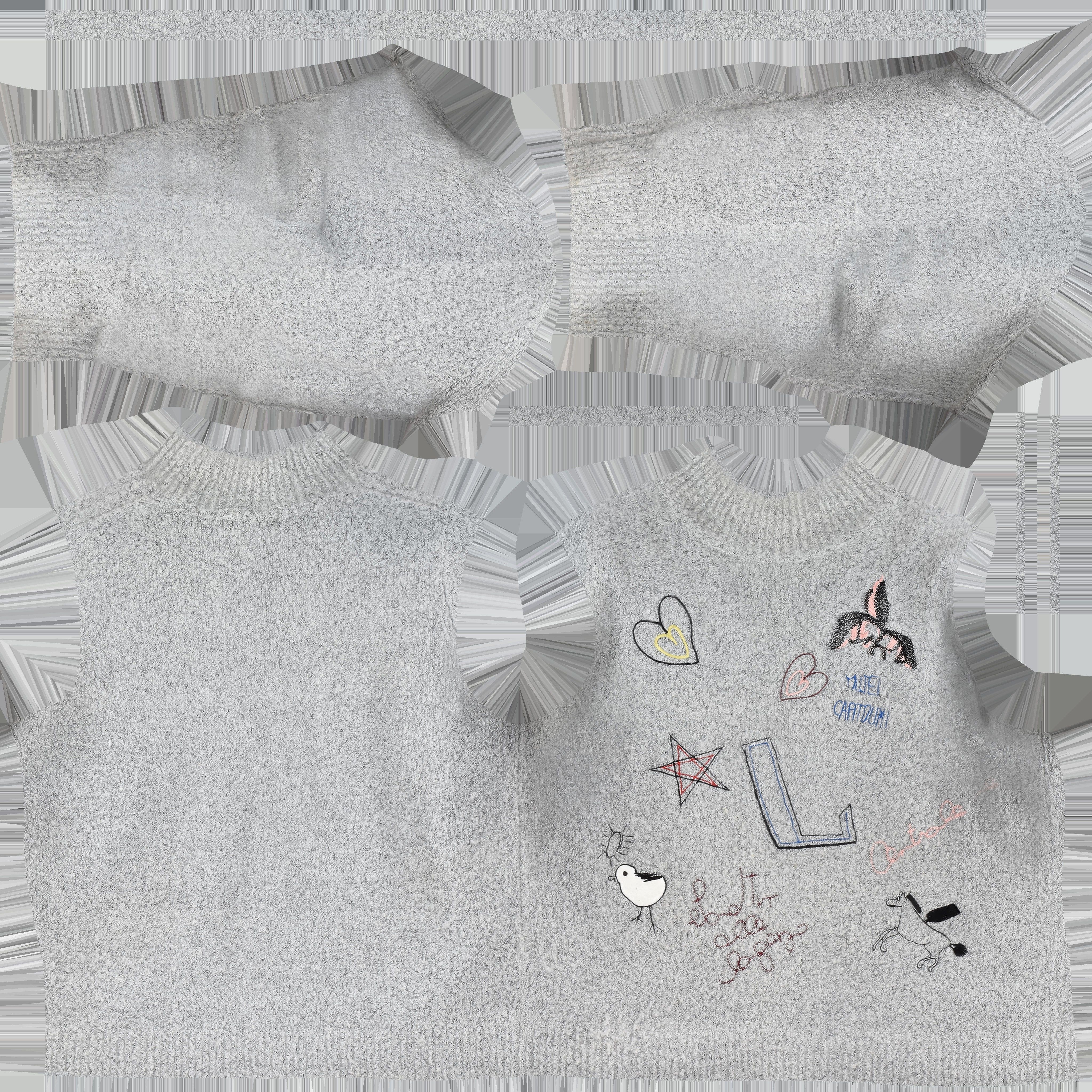 Game Ready Gray Knit Sweater Low-poly 3D model_16