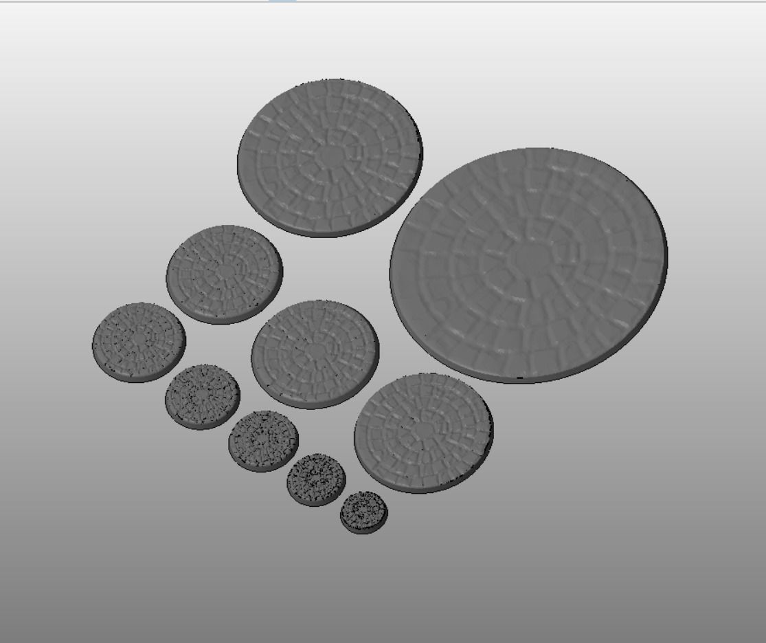F8 - CIRCLE BRICK 20-120mm Round Bases 3D print model_2