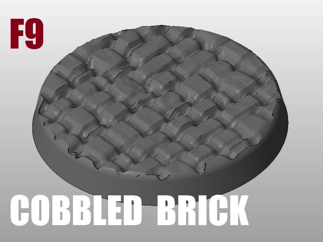 F9 - COBBLEBRICK 20-120mm Round Bases 3D print model_3