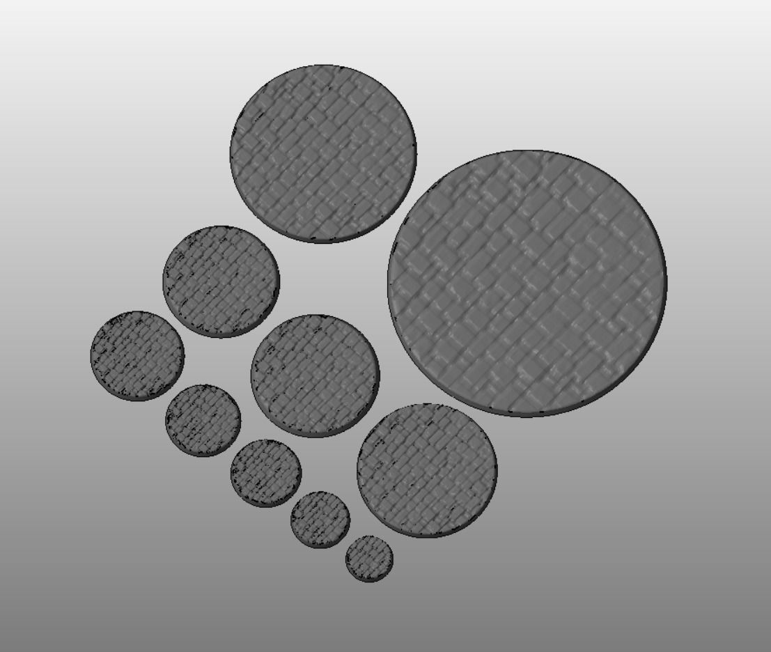 F9 - COBBLEBRICK 20-120mm Round Bases 3D print model_2