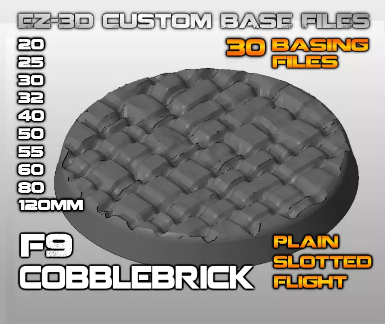 F9 - COBBLEBRICK 20-120mm Round Bases 3D print model_0