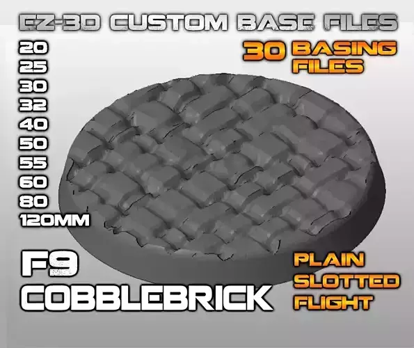 F9 - COBBLEBRICK 20-120mm Round Bases 3D print model