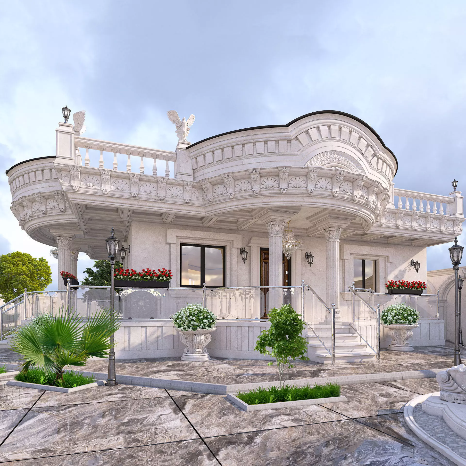 classic villa 3D model_0
