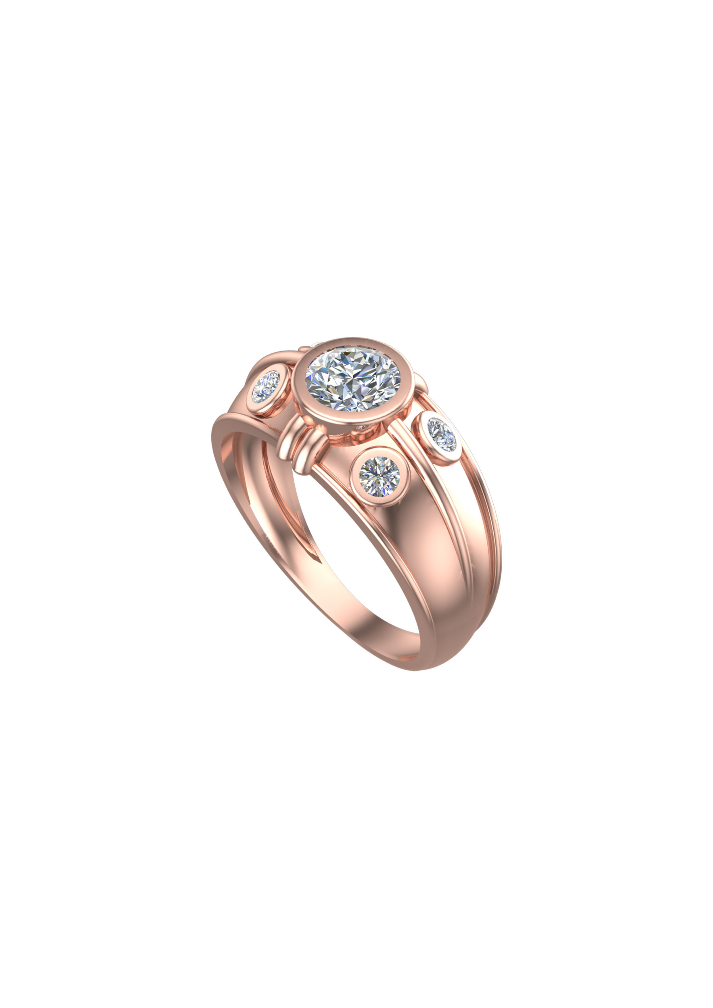 Diamond Ring 3D print model_4