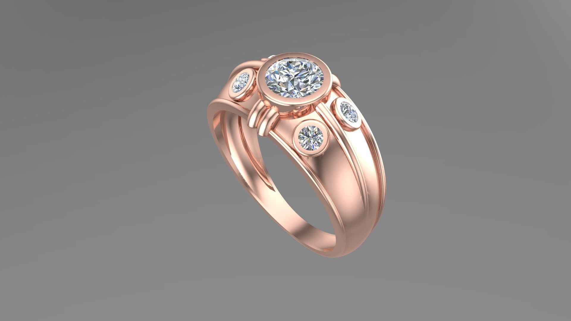 Diamond Ring 3D print model_7