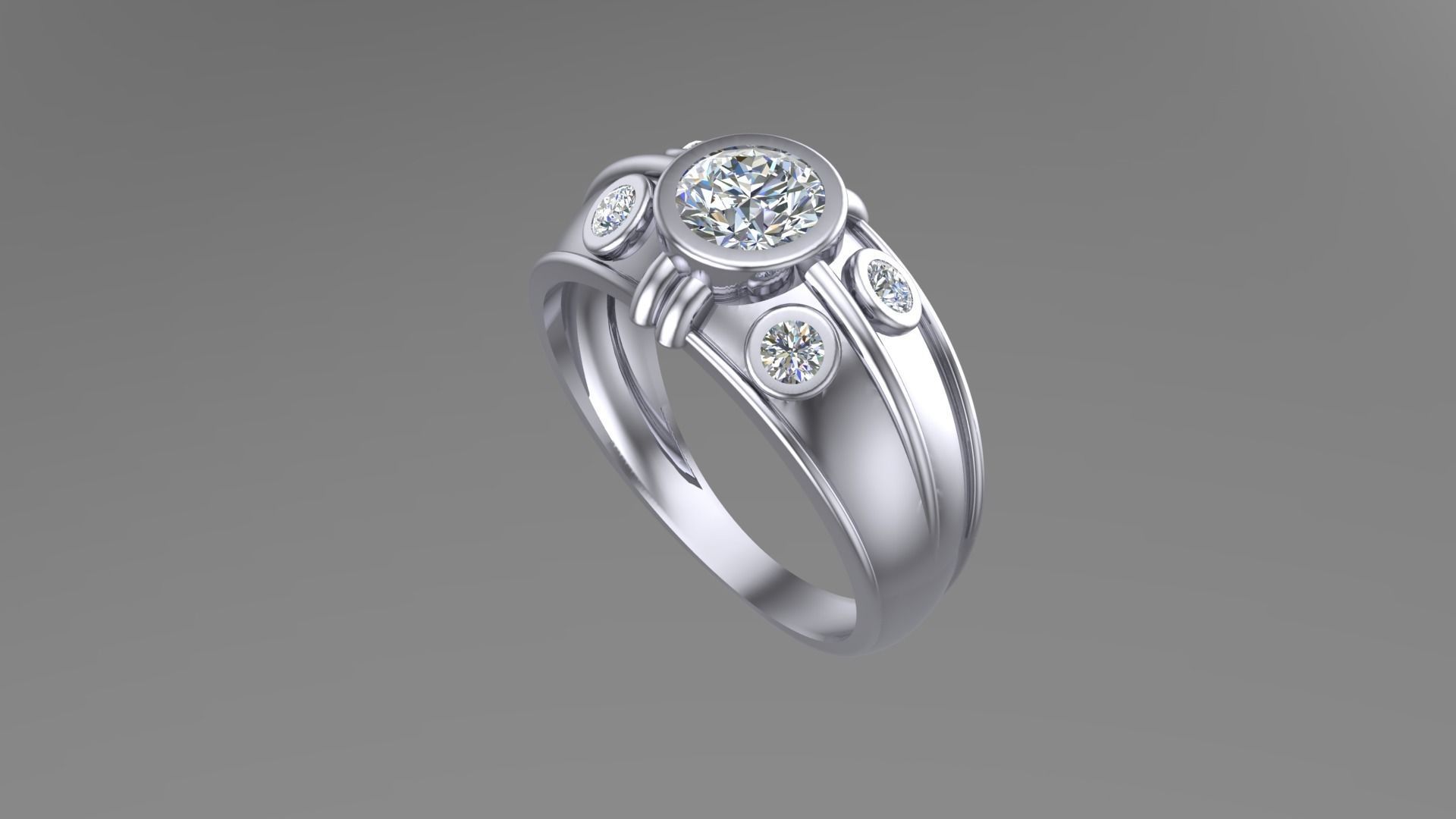 Diamond Ring 3D print model_9