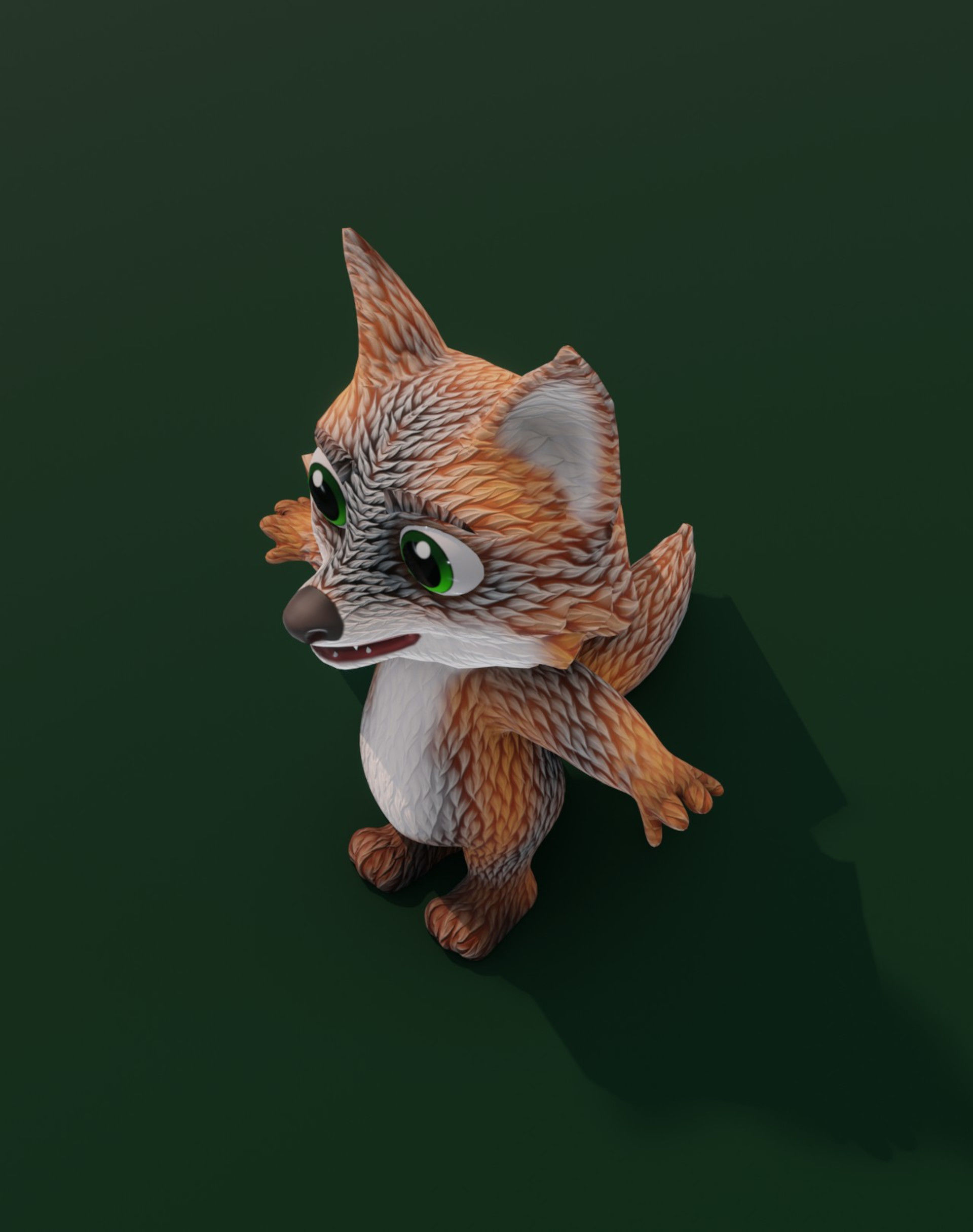 Tiger Lion Grey Fox Ara Parrot Pack 3D Model Low-poly 3D model_24