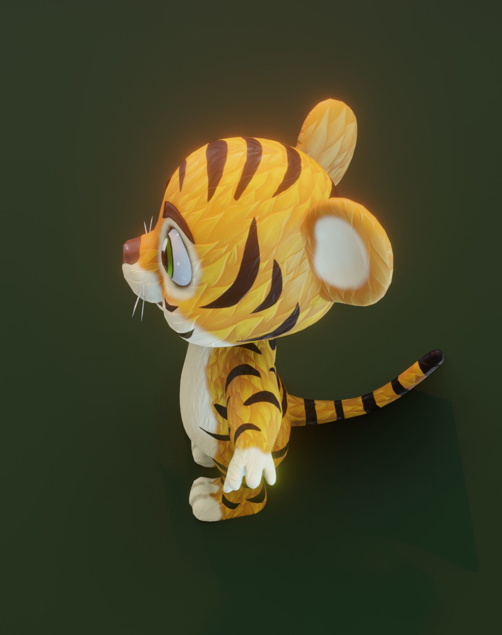 Tiger Lion Grey Fox Ara Parrot Pack 3D Model Low-poly 3D model_19