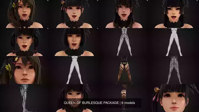 QUEEN OF BURLESQUE PACKAGE 3D Model Collection