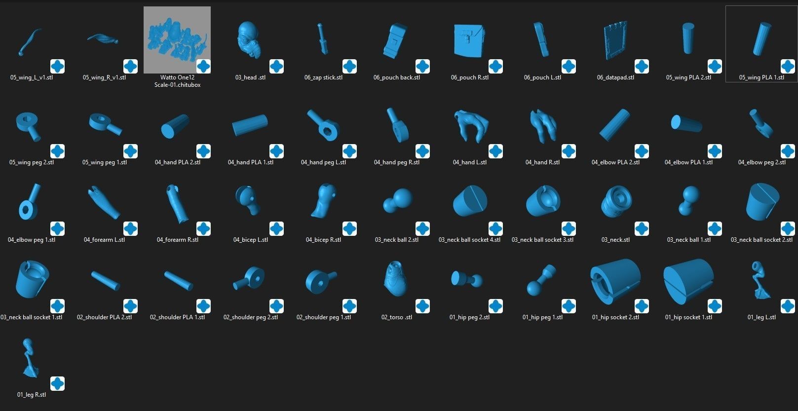 Watto One12 Scale Articulation 3D print STL files 3D print model_3