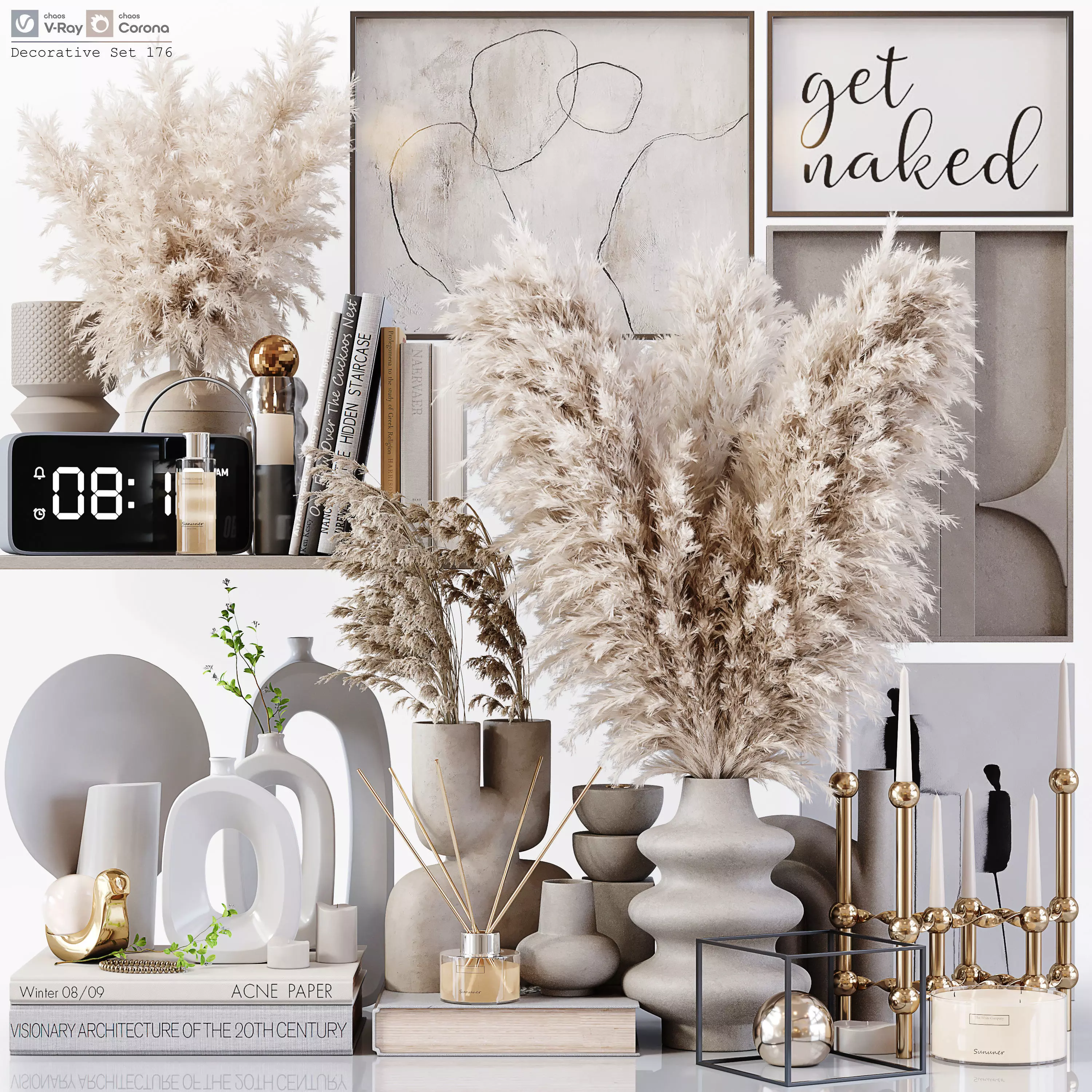 Decorative Set 176 Low-poly 3D model_0