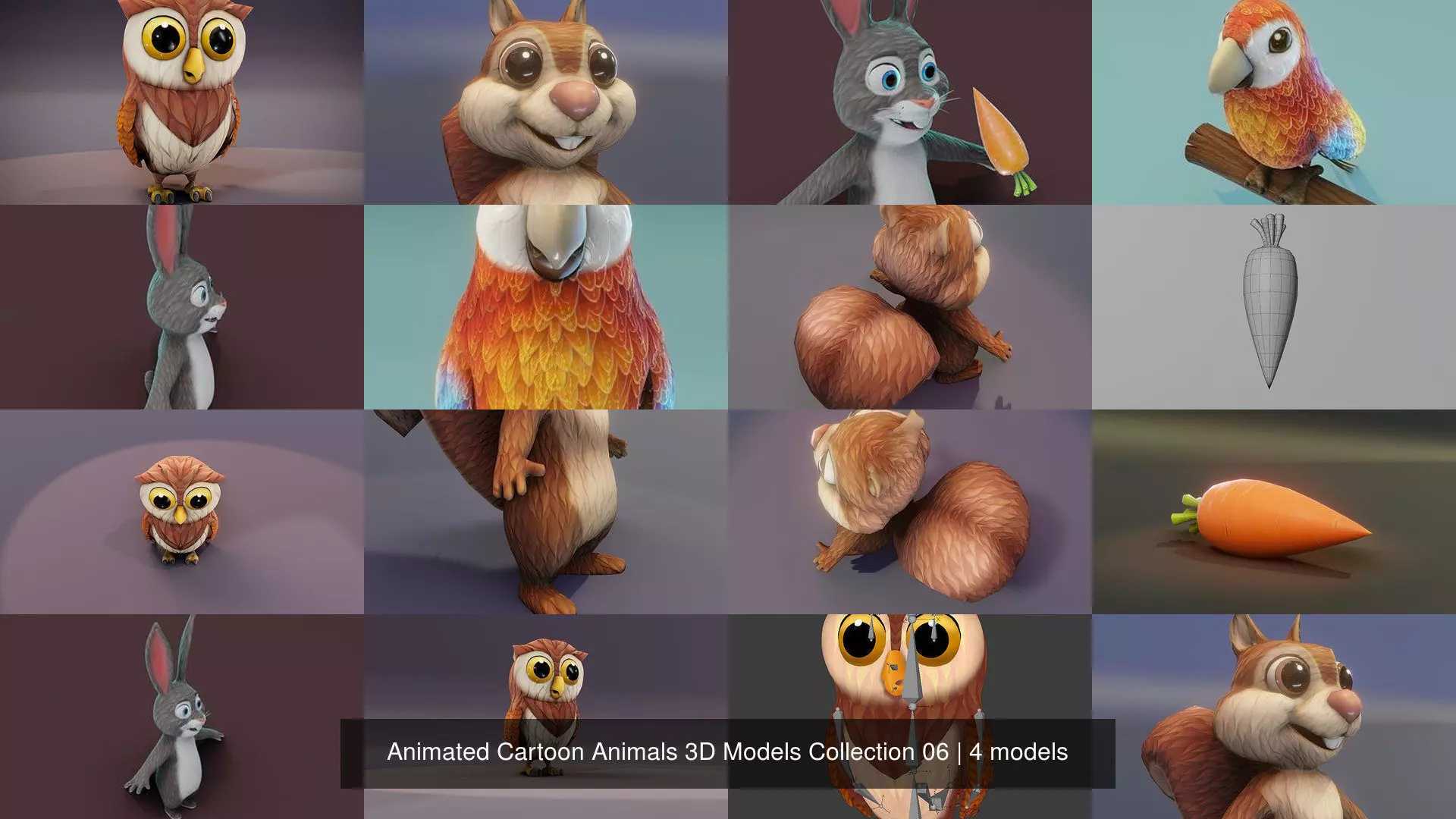Animated Cartoon Animals 3D Models Collection 06 _5