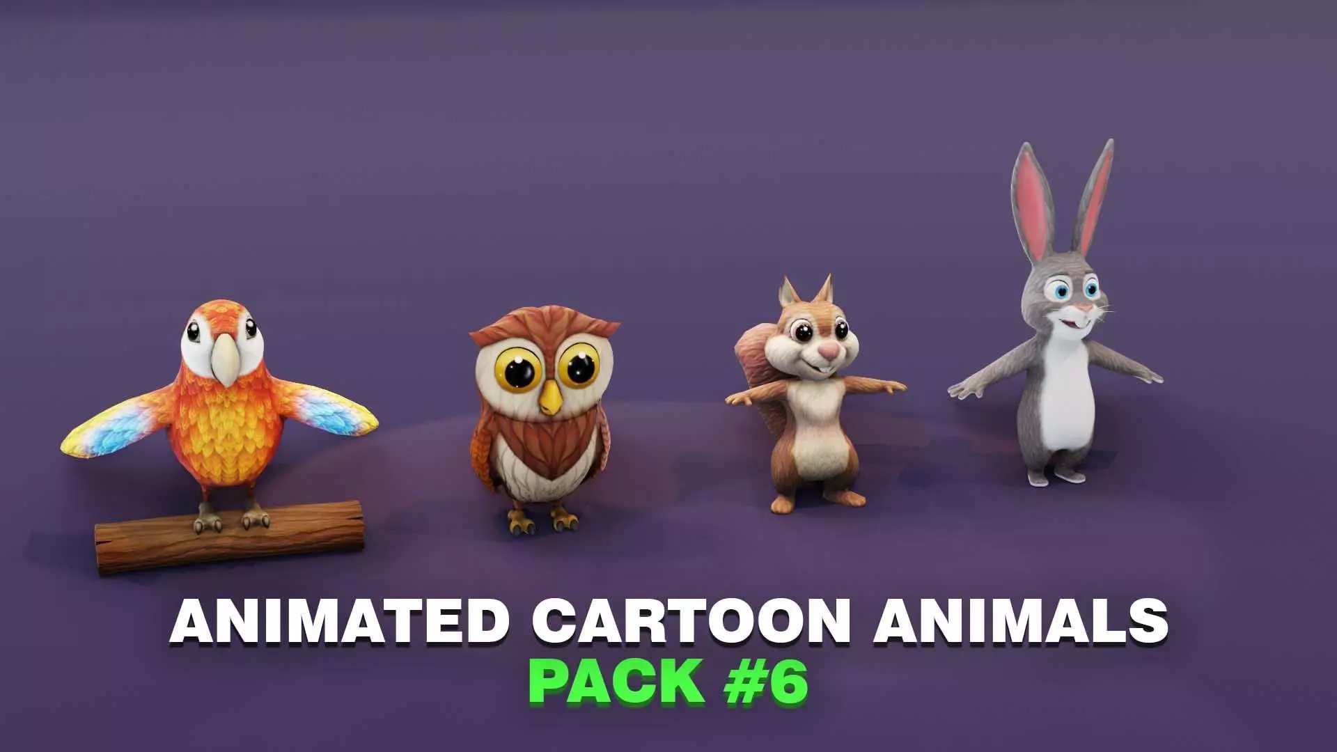 Animated Cartoon Animals 3D Models Collection 06 _0