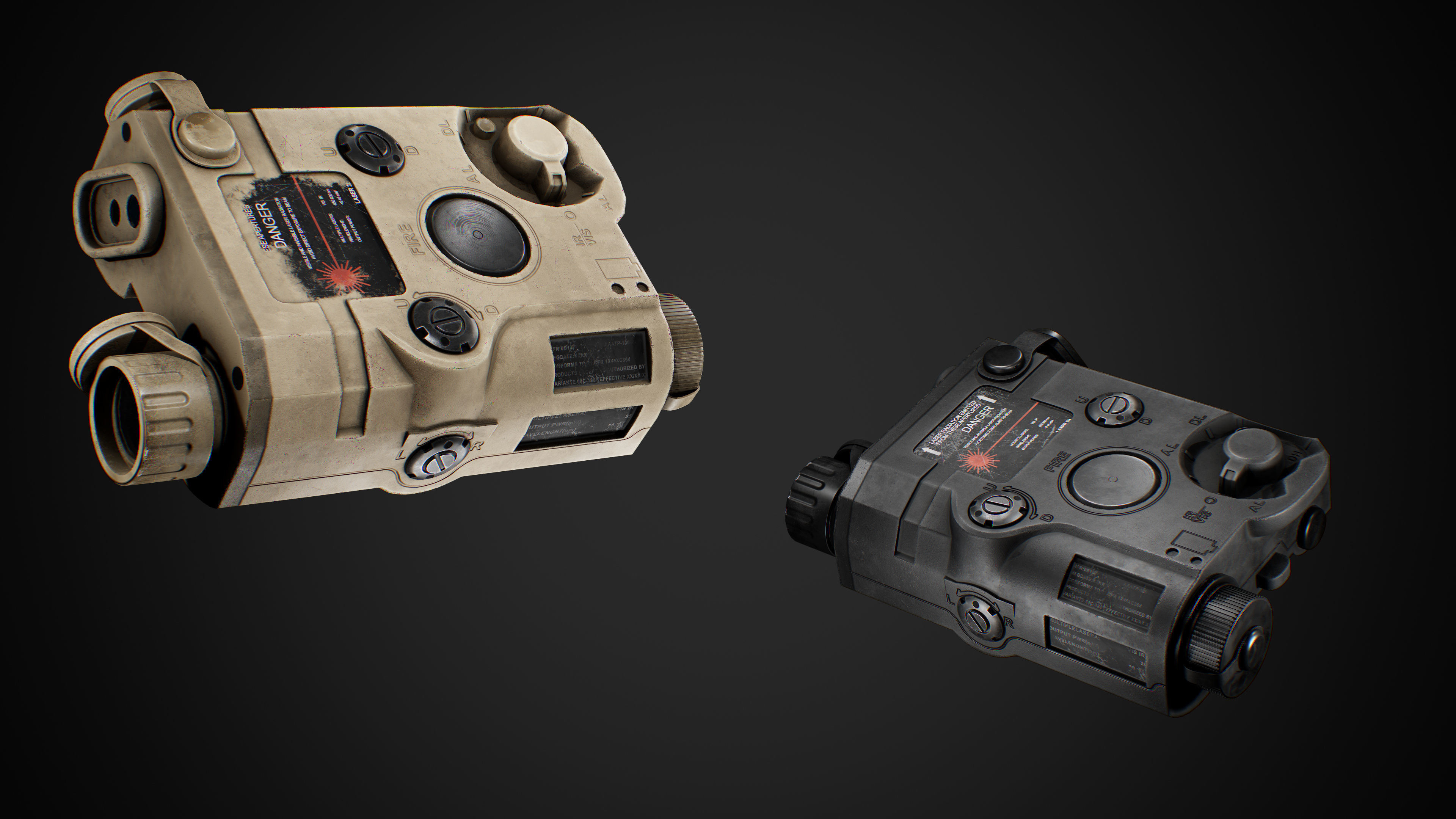 ANPEQ Weapon Laser Sight Low-poly 3D model_4