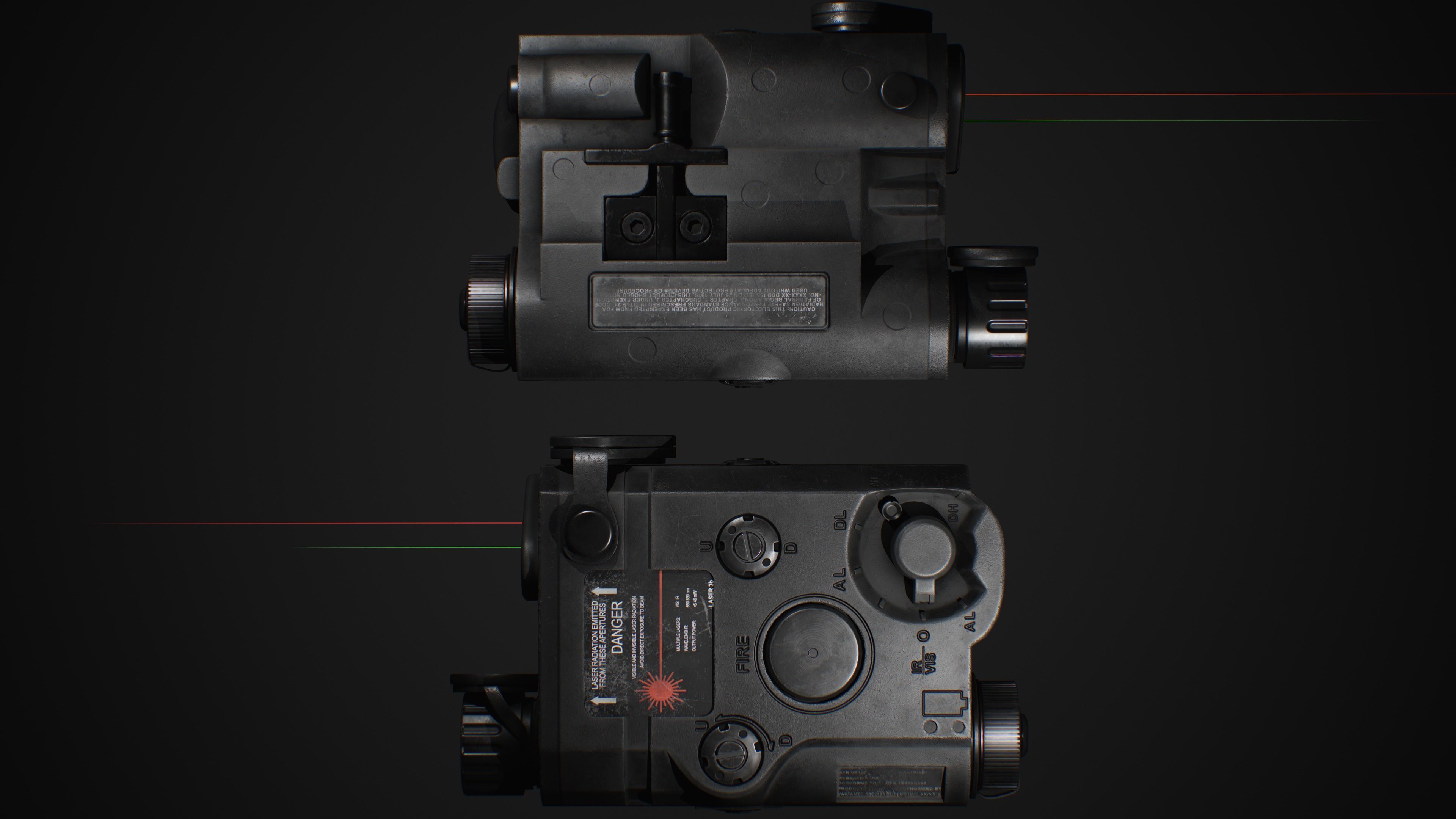 ANPEQ Weapon Laser Sight Low-poly 3D model_8