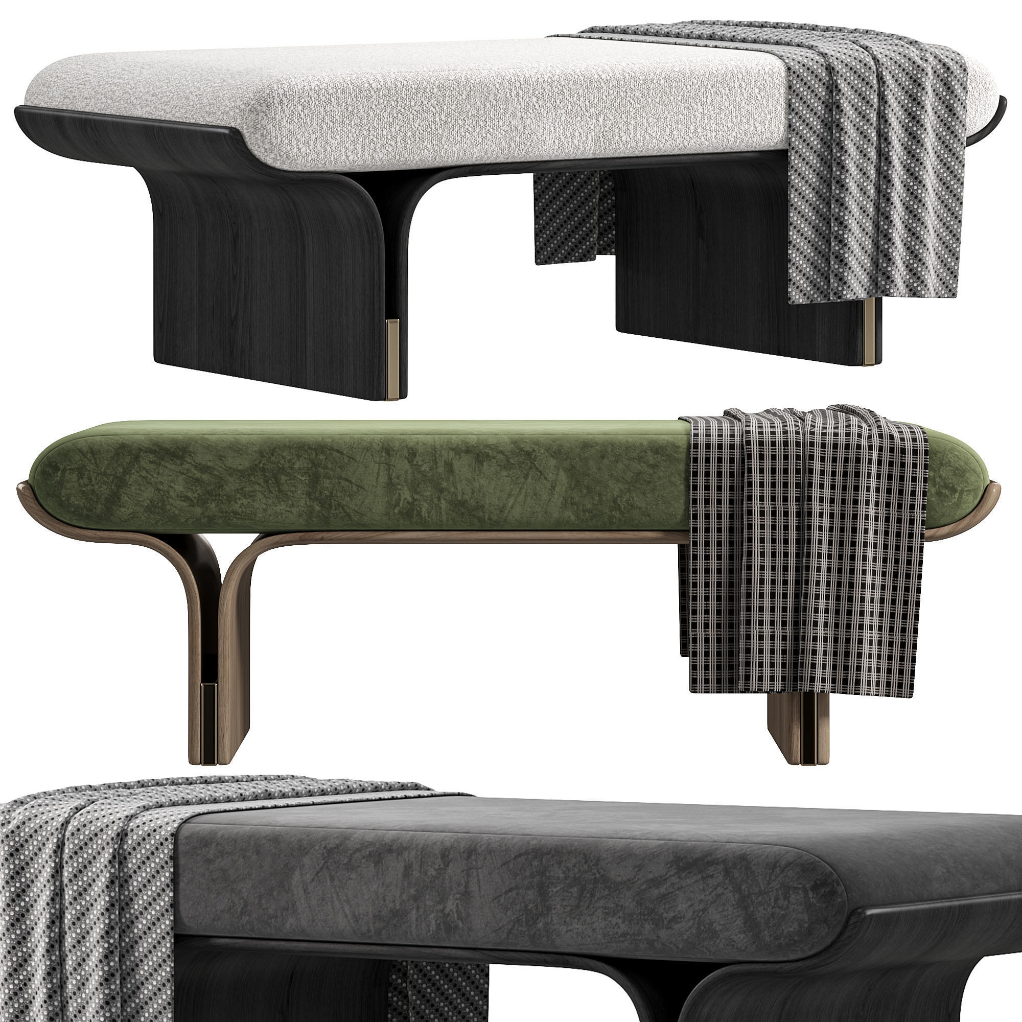 Stami Bench By Gallottiradice 3D model_4