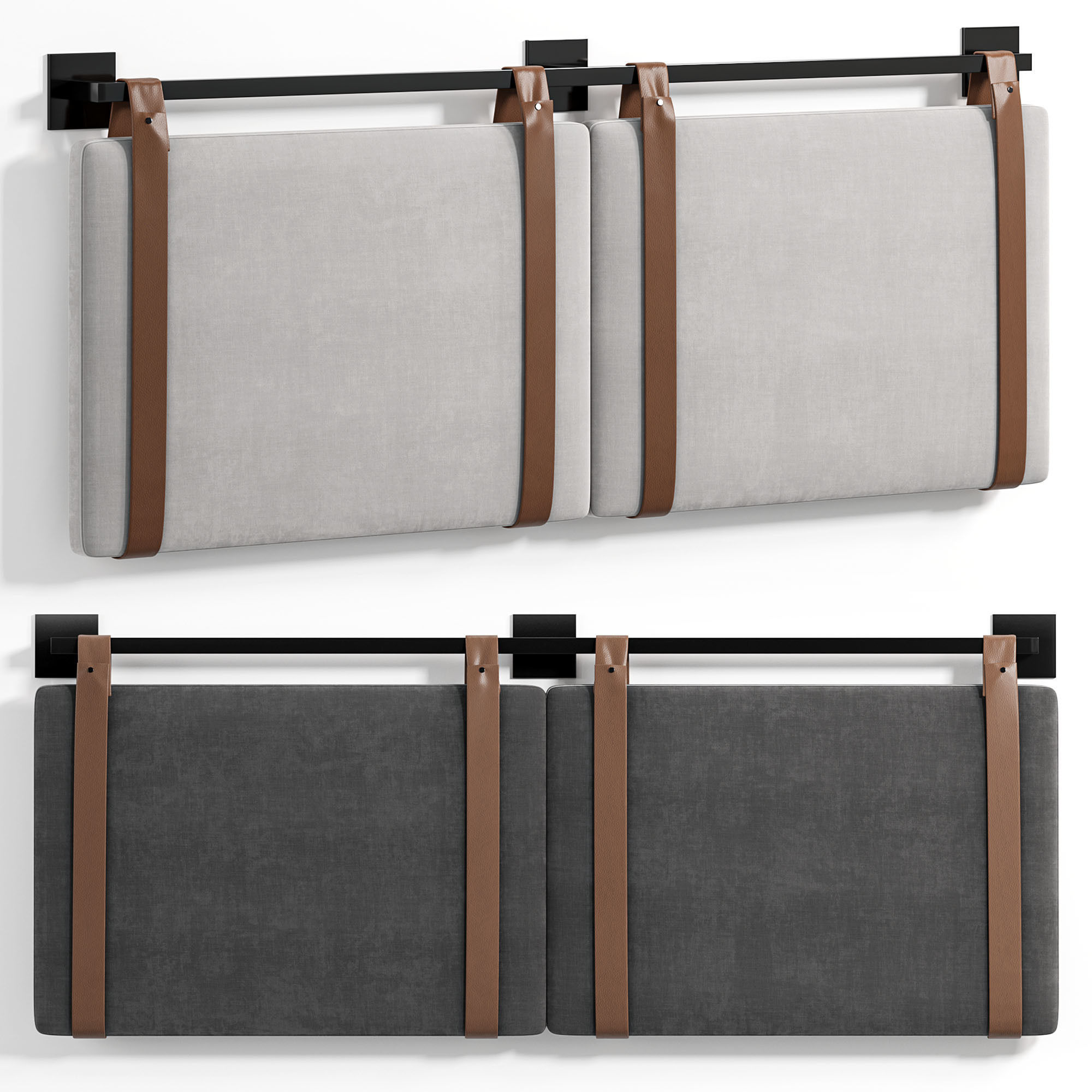 Upholstered Wall Mount Floating Headboard By Nathanjames 3D model_1