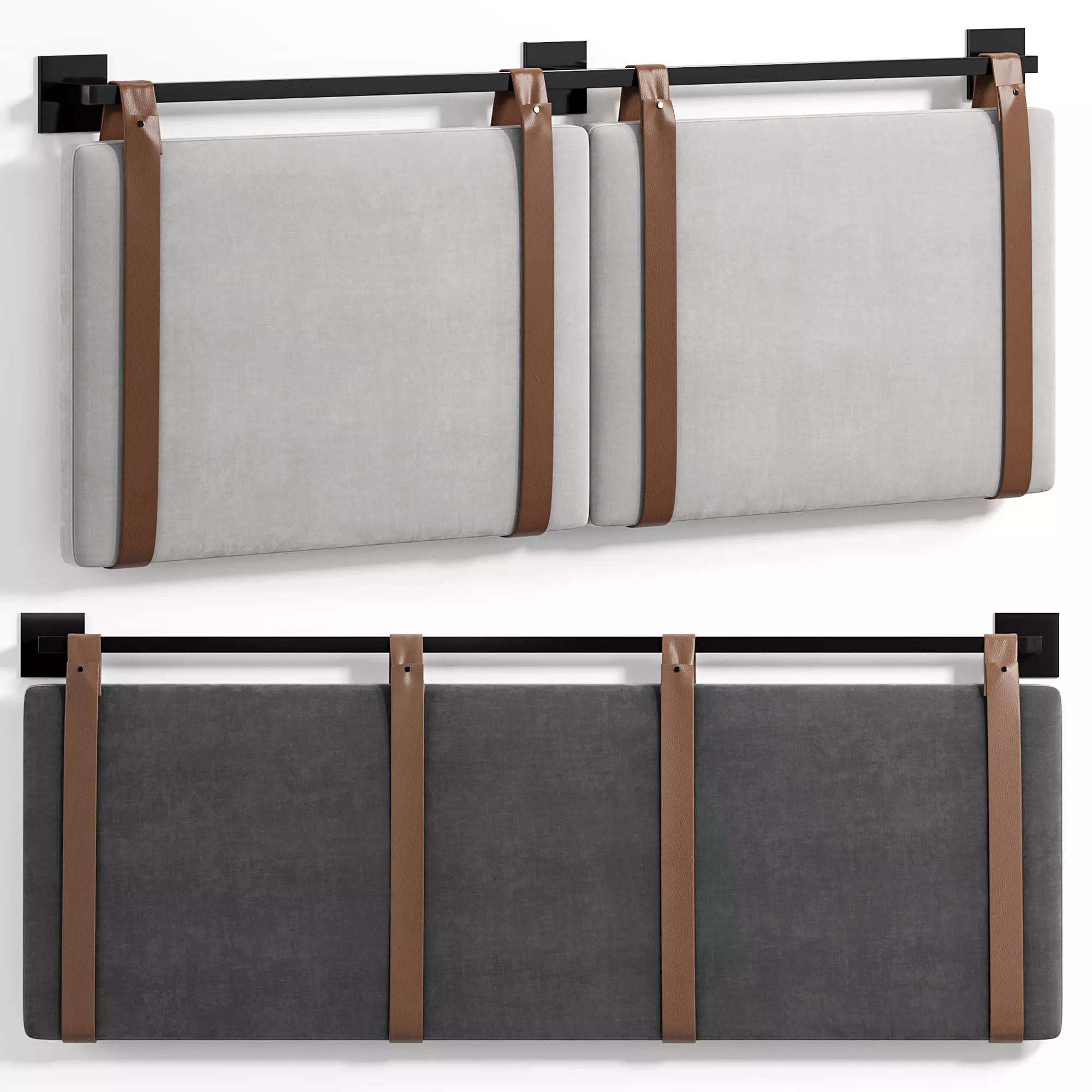 Upholstered Wall Mount Floating Headboard By Nathanjames 3D model_0
