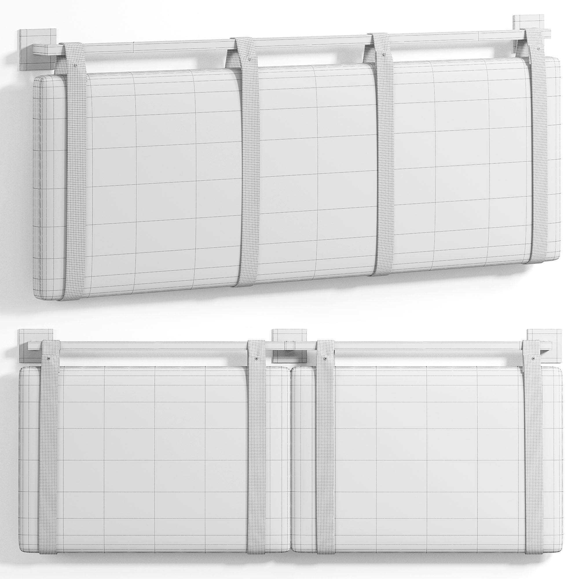 Upholstered Wall Mount Floating Headboard By Nathanjames 3D model_3