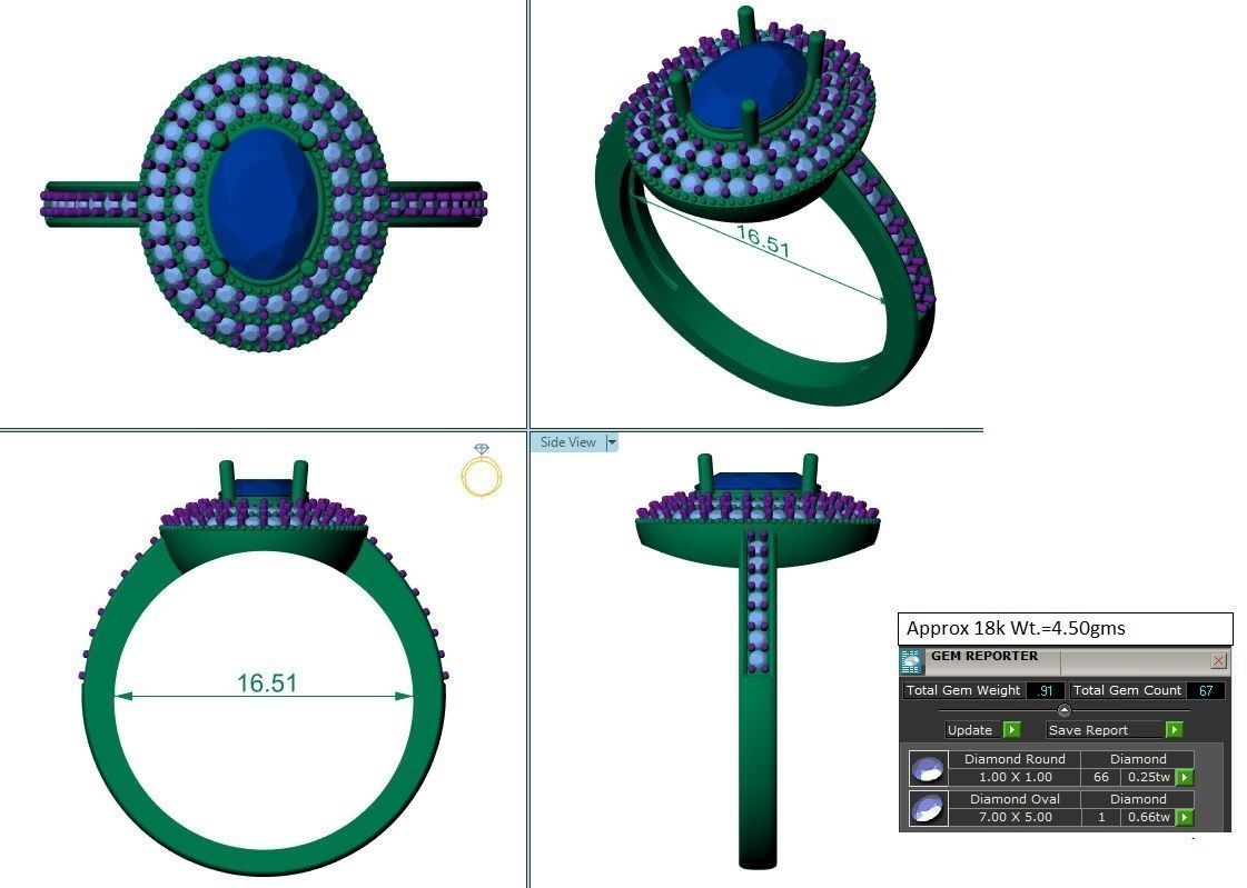 Emerald Ring 3D print model_1