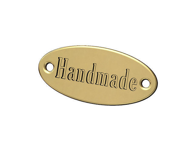 Handmade engraved oval ID bracelet plates tag GlousterMT font 3D print model