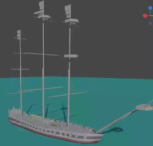 A 17th century ship 3D model