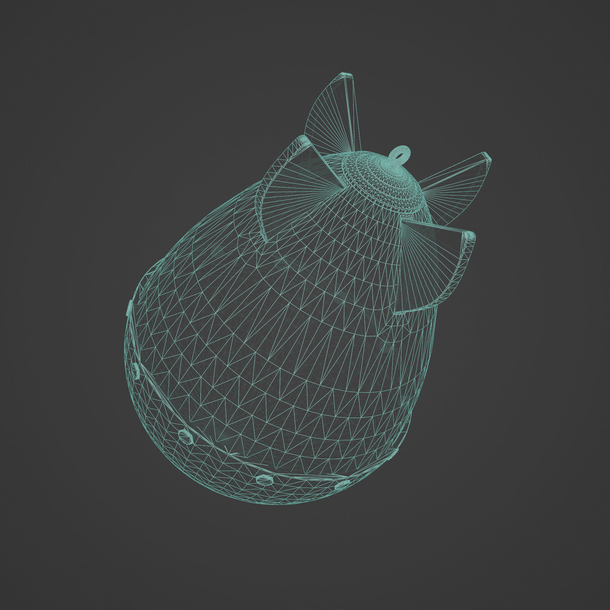 Nuclear Atom Bomb Low-poly 3D model_8