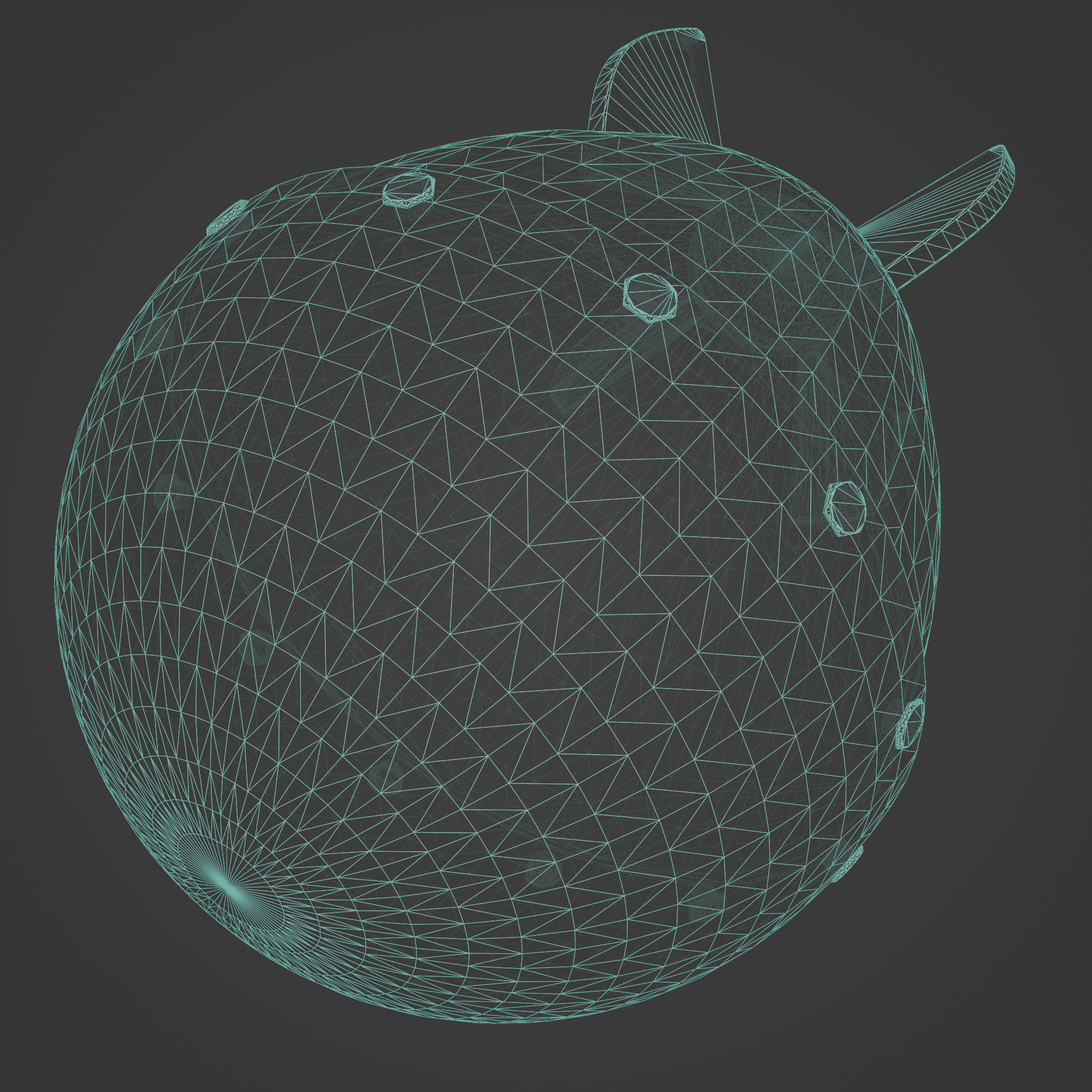 Nuclear Atom Bomb Low-poly 3D model_11