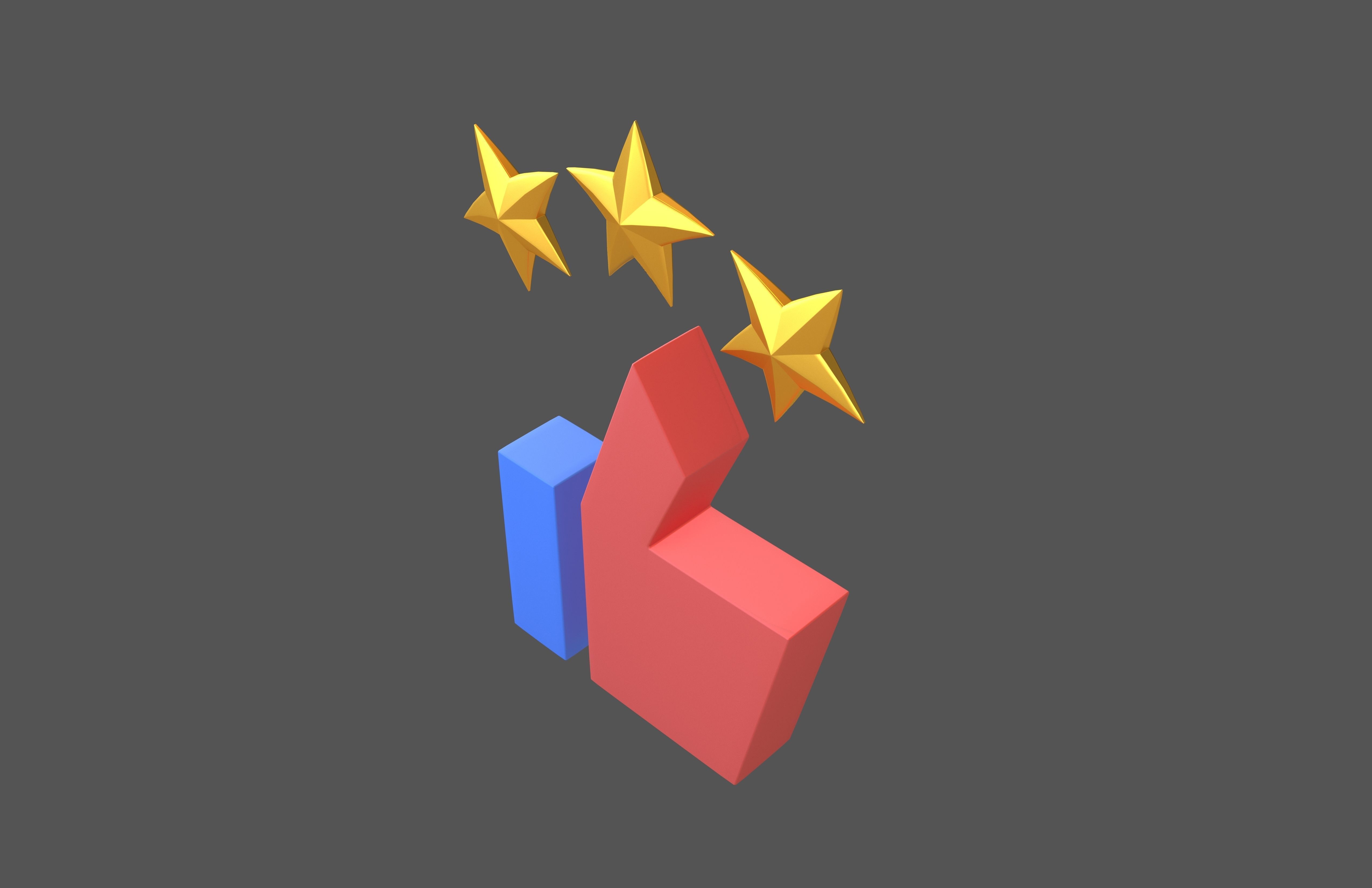Rating Icon v4 007 Low-poly 3D model_3