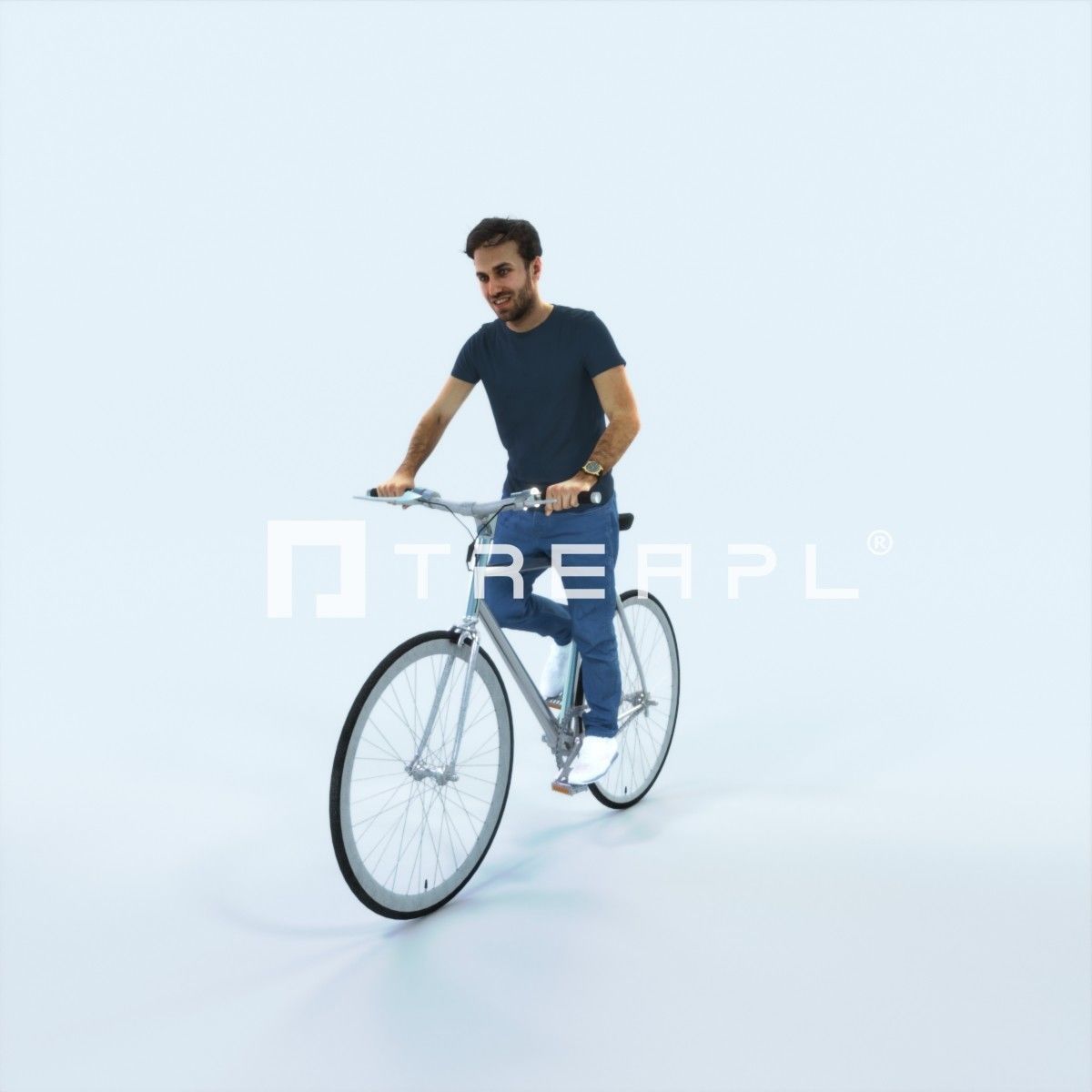 Flow 17K bicycle bike Casual Man Low-poly 3D model_5