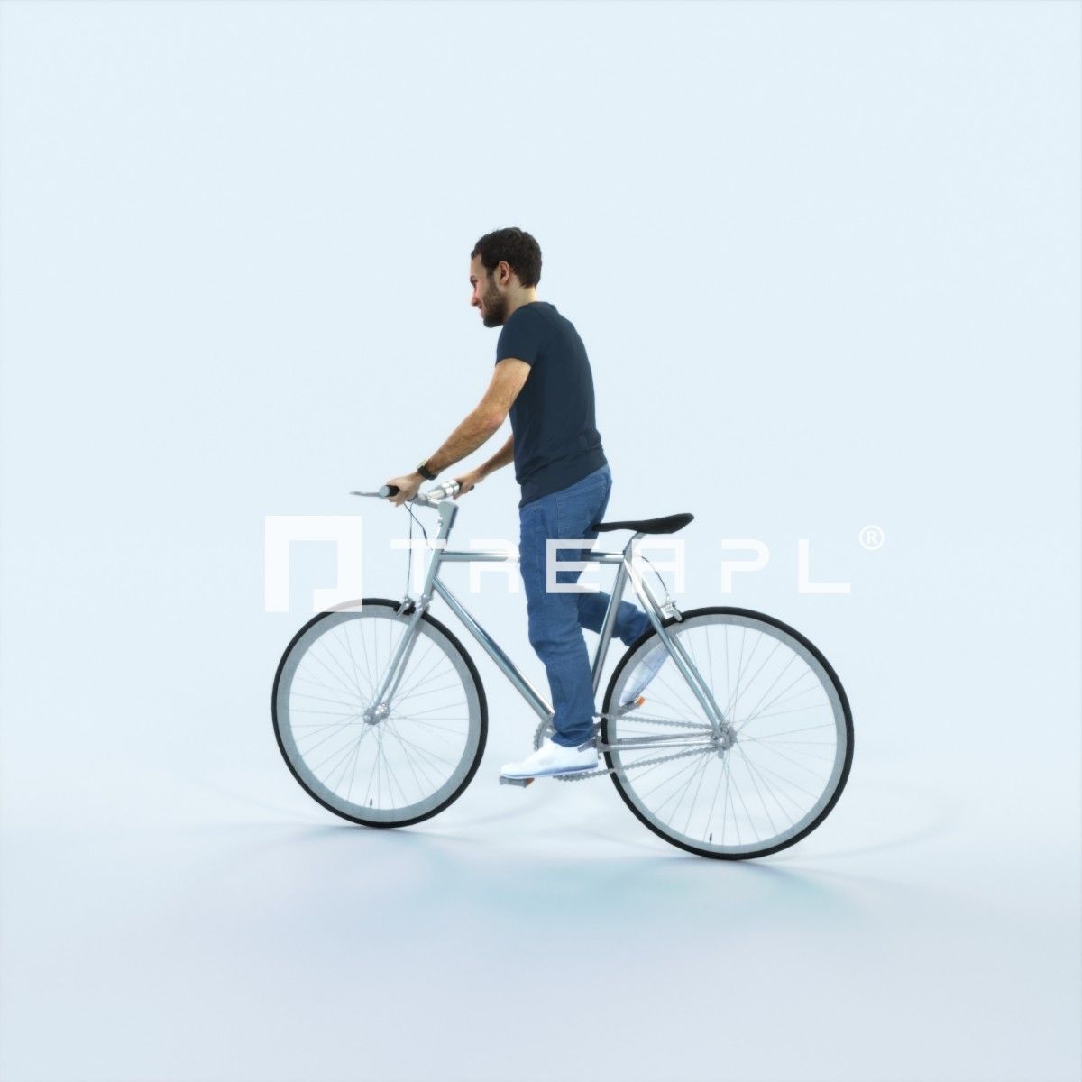 Flow 17K bicycle bike Casual Man Low-poly 3D model_4
