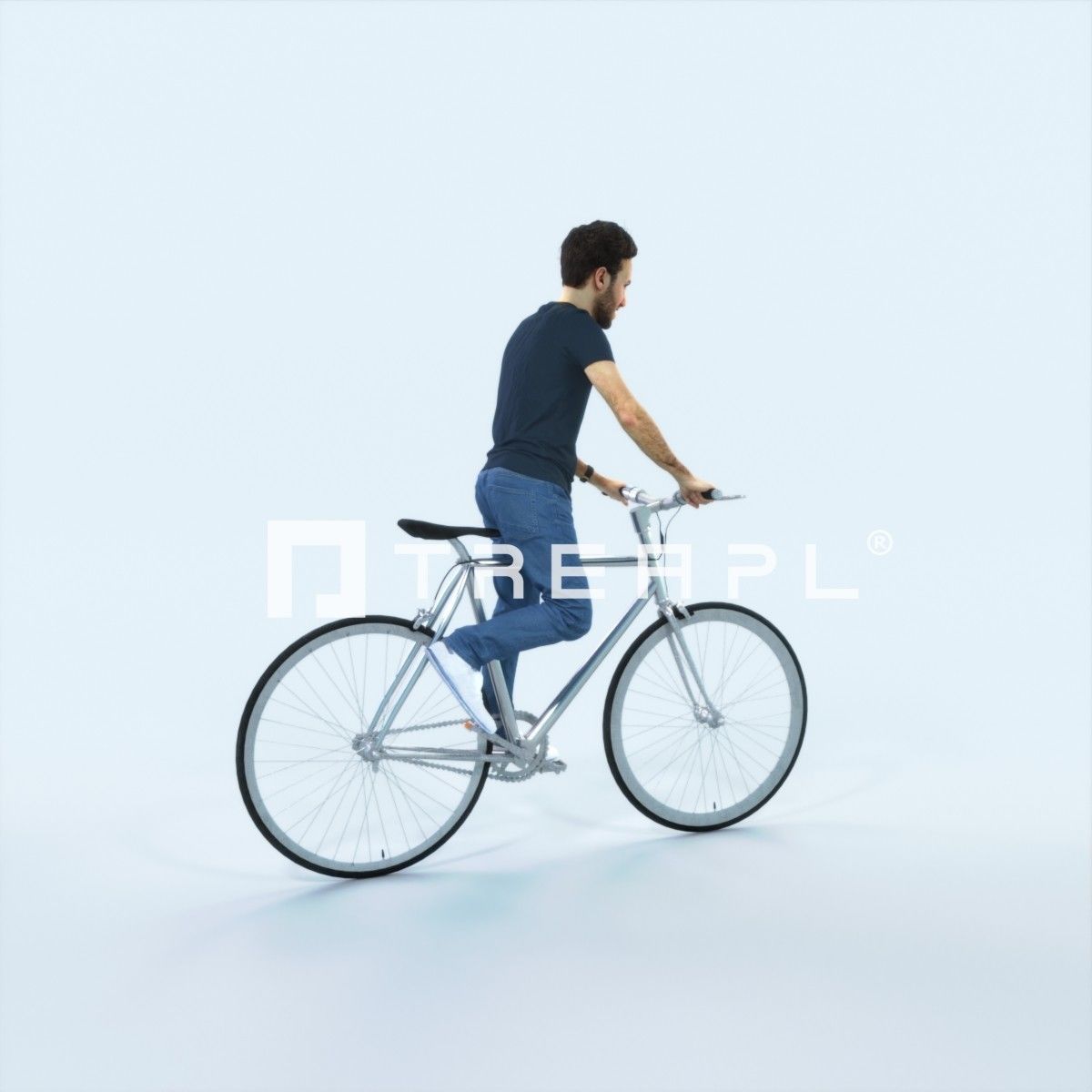 Flow 17K bicycle bike Casual Man Low-poly 3D model_2