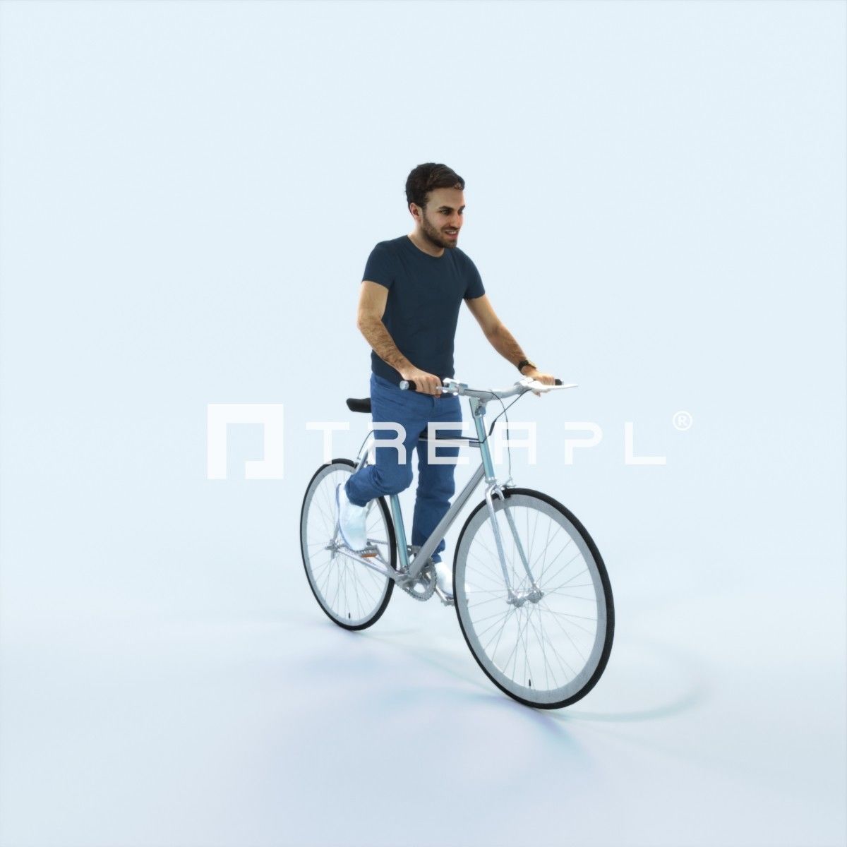 Flow 17K bicycle bike Casual Man Low-poly 3D model_1