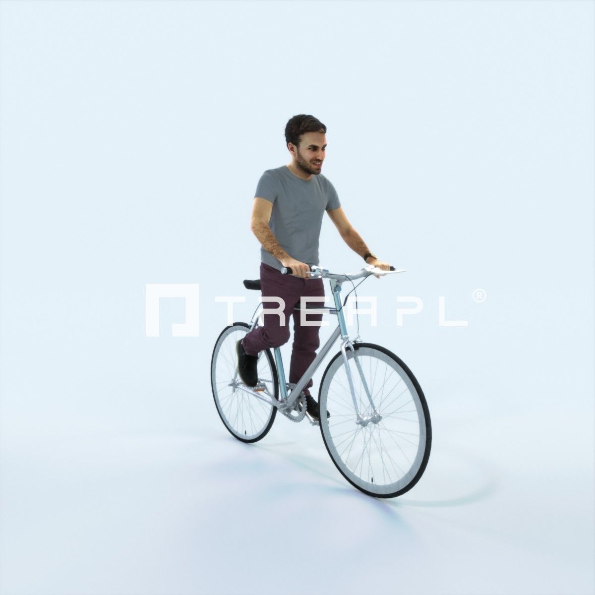 Flow 17H bicycle bike Casual Man Low-poly 3D model_1