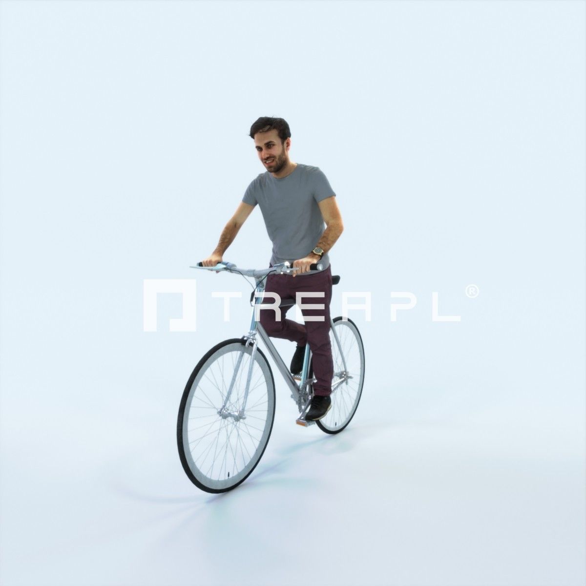 Flow 17H bicycle bike Casual Man Low-poly 3D model_5