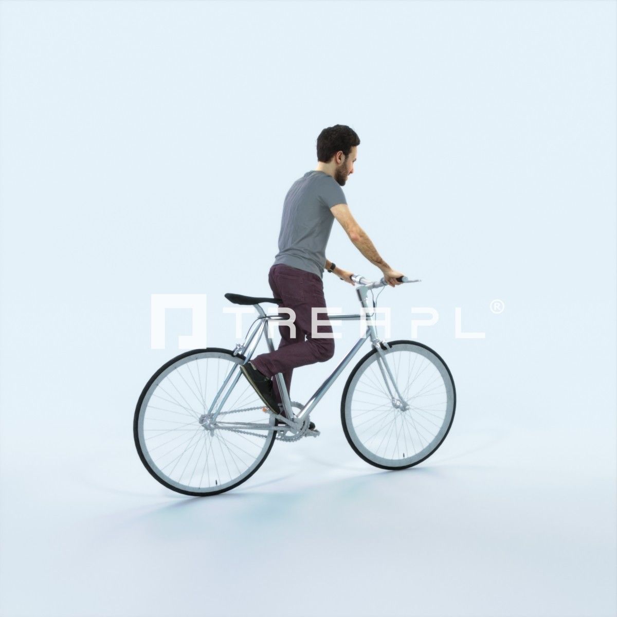 Flow 17H bicycle bike Casual Man Low-poly 3D model_2