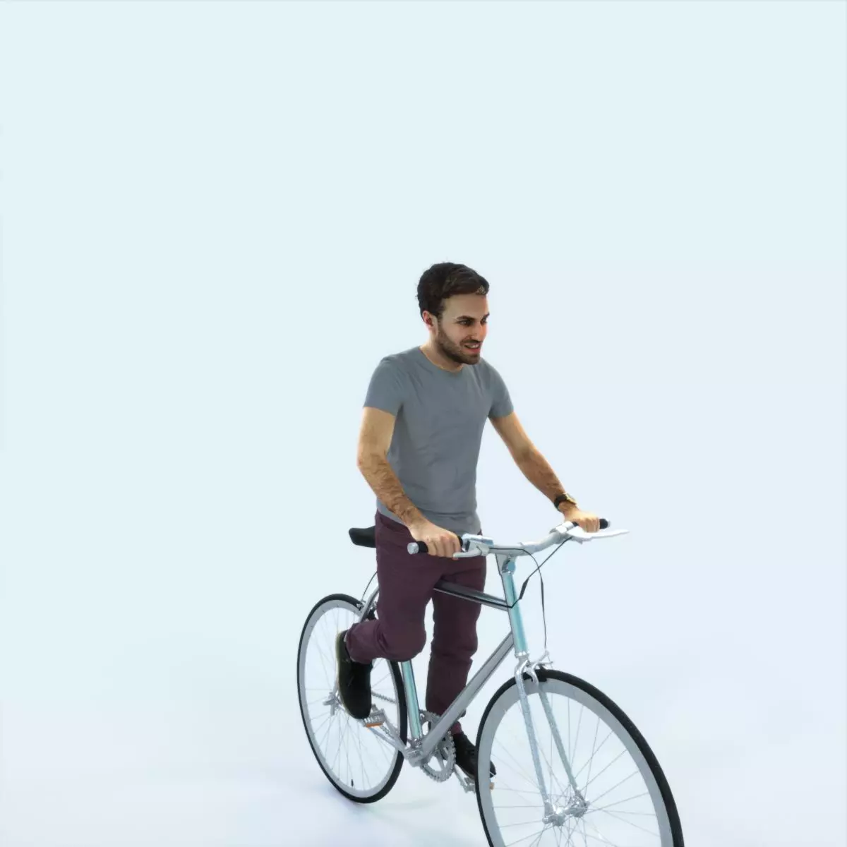 Flow 17H bicycle bike Casual Man Low-poly 3D model_0