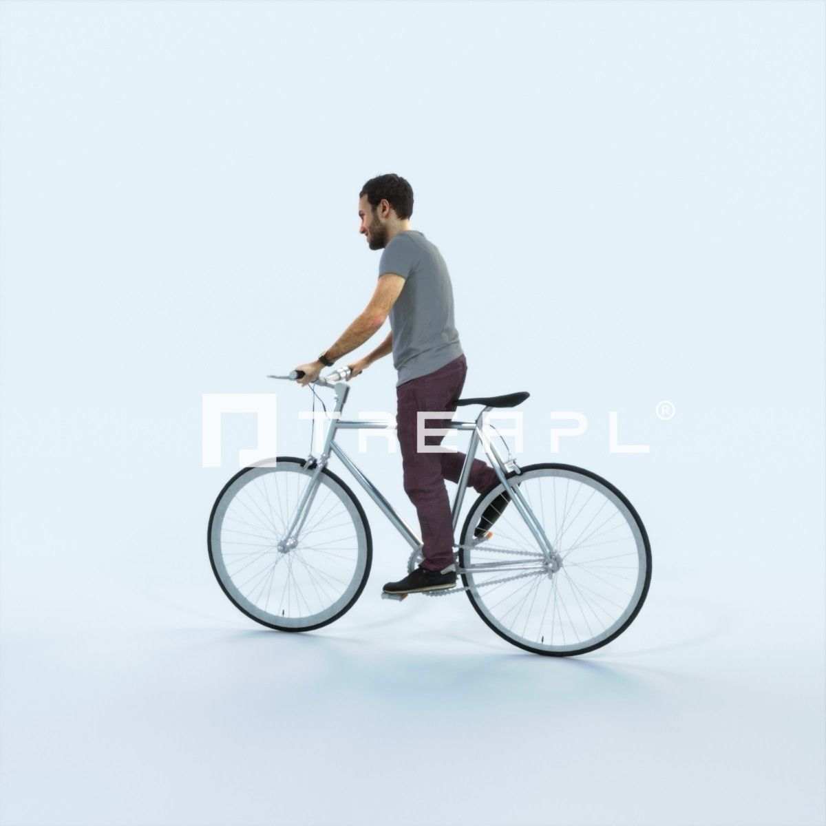 Flow 17H bicycle bike Casual Man Low-poly 3D model_4