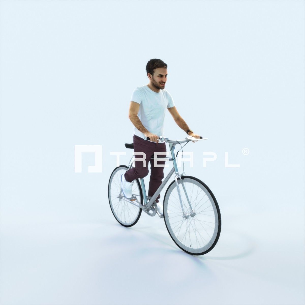 Flow 17G bicycle bike Casual Man Low-poly 3D model_1