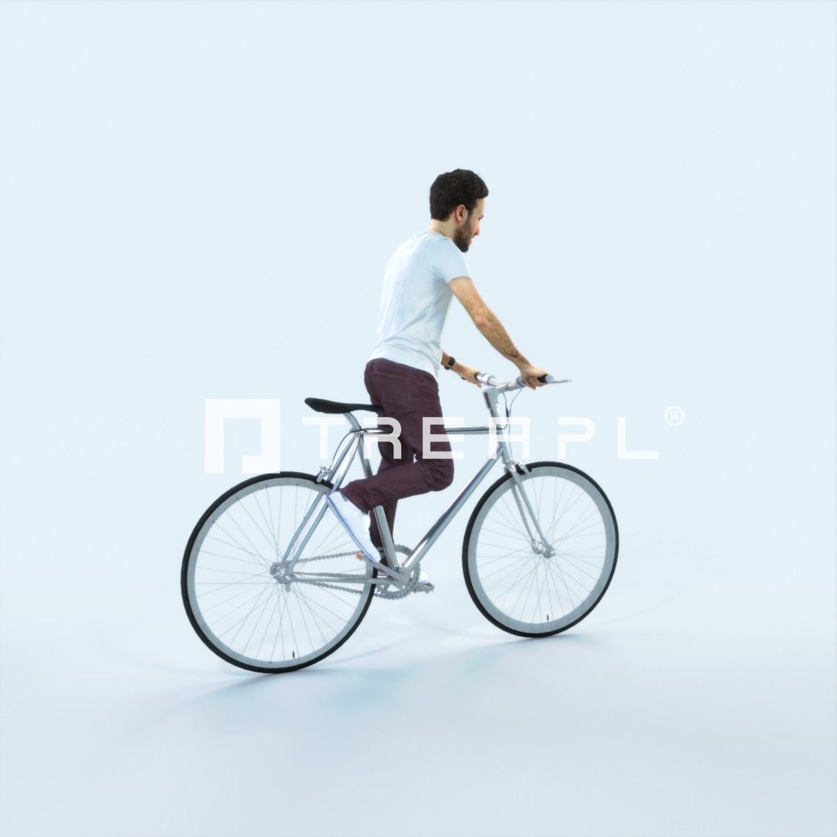Flow 17G bicycle bike Casual Man Low-poly 3D model_2