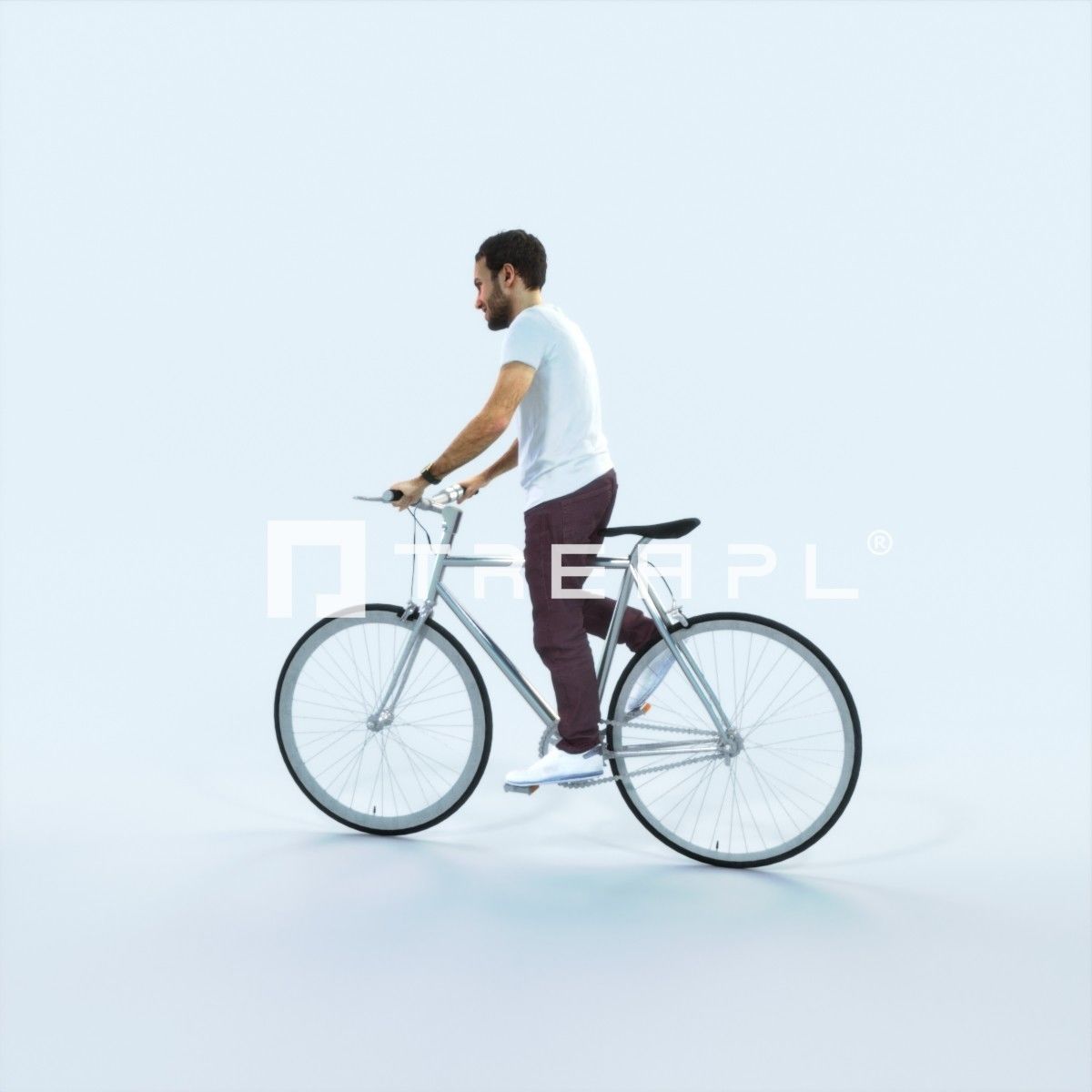 Flow 17G bicycle bike Casual Man Low-poly 3D model_4