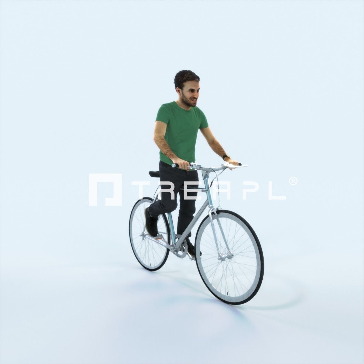 Flow 17F bicycle bike Casual Man Low-poly 3D model_1