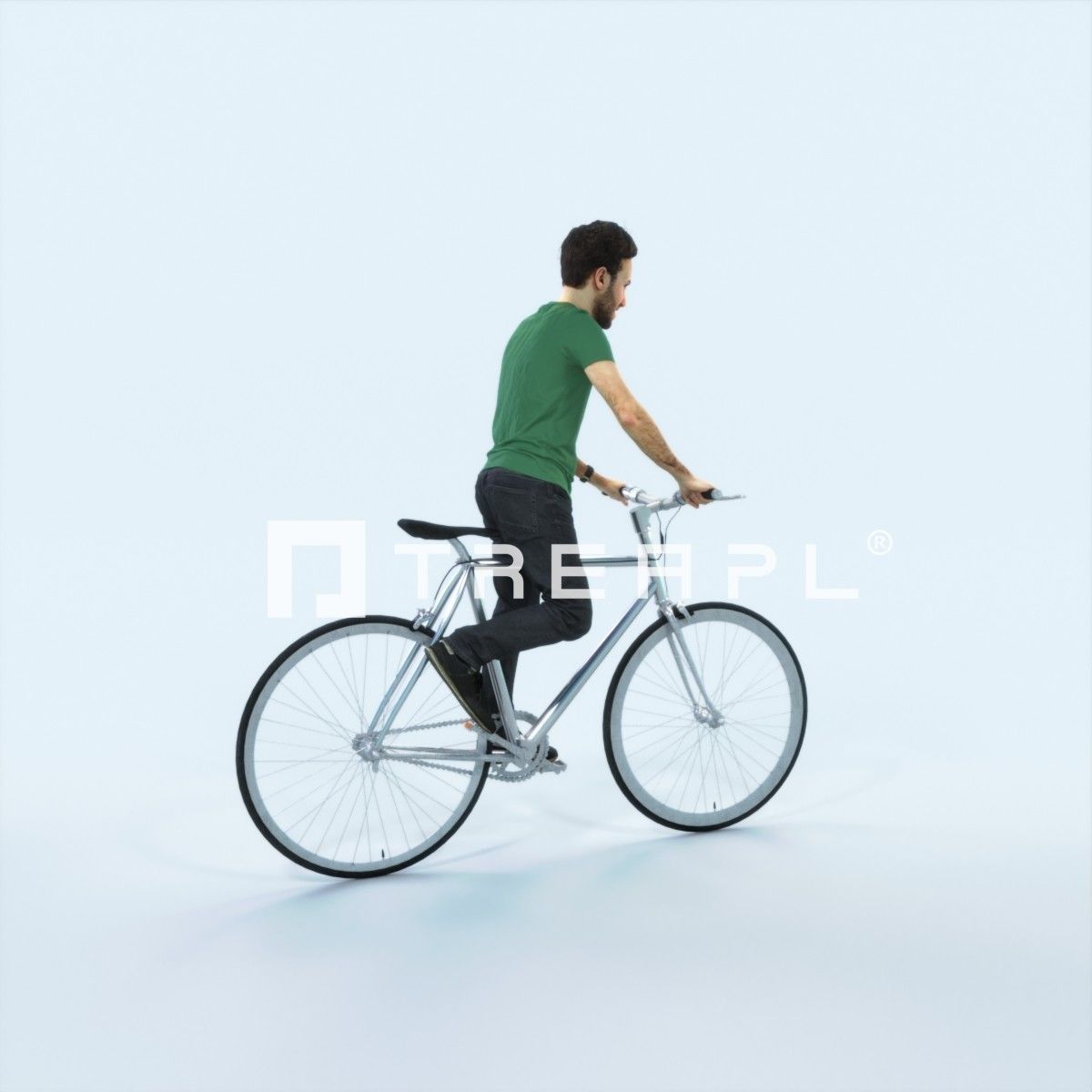 Flow 17F bicycle bike Casual Man Low-poly 3D model_2