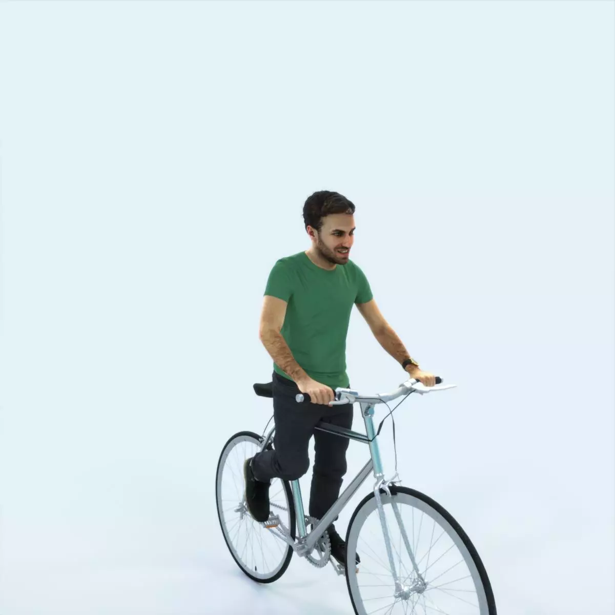 Flow 17F bicycle bike Casual Man Low-poly 3D model_0