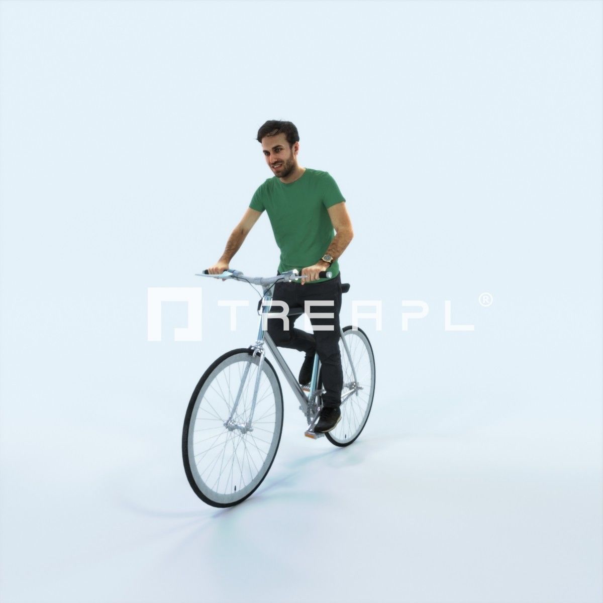 Flow 17F bicycle bike Casual Man Low-poly 3D model_5