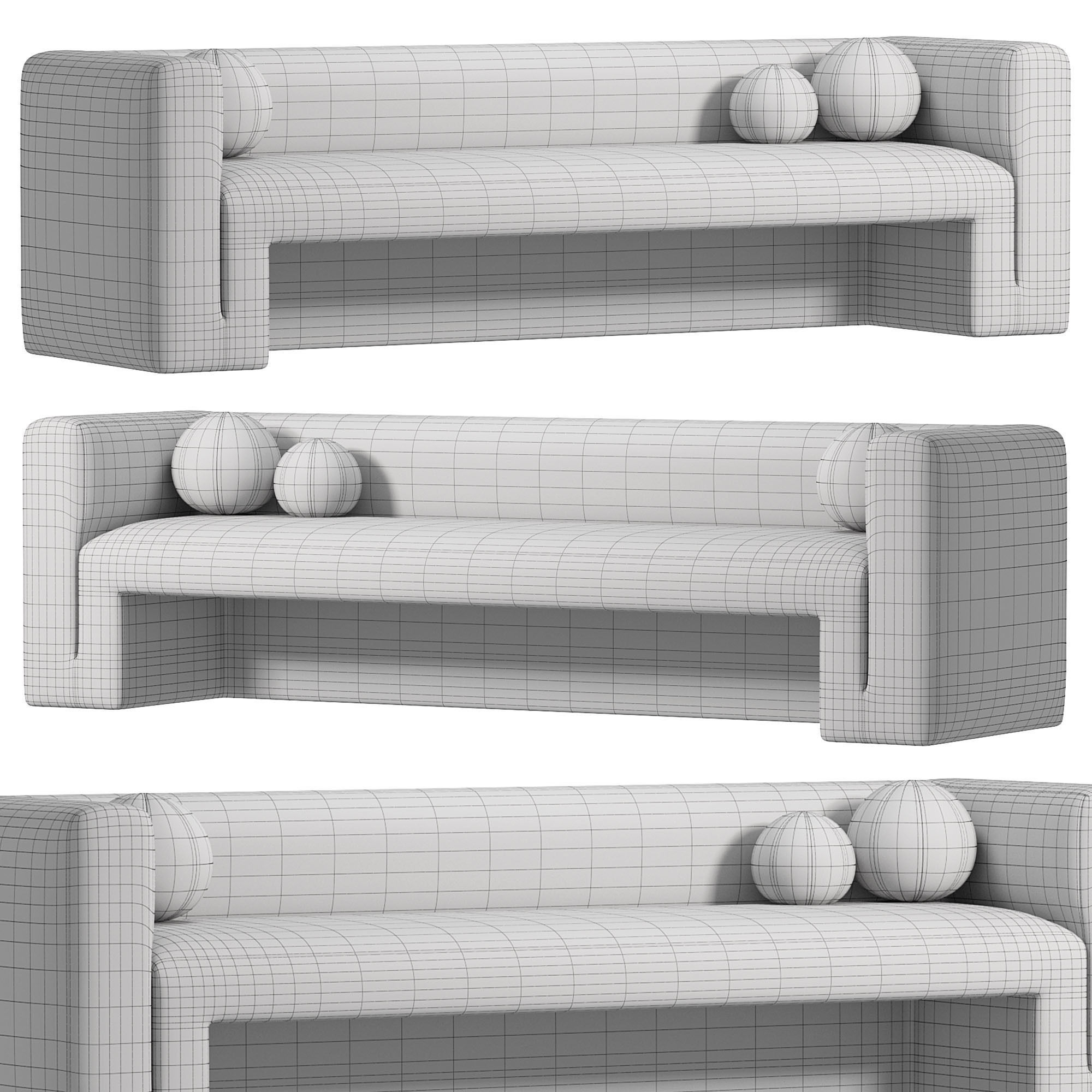 MATRA DEEP TEAL VELVET SOFA BY CB2 3D model_2