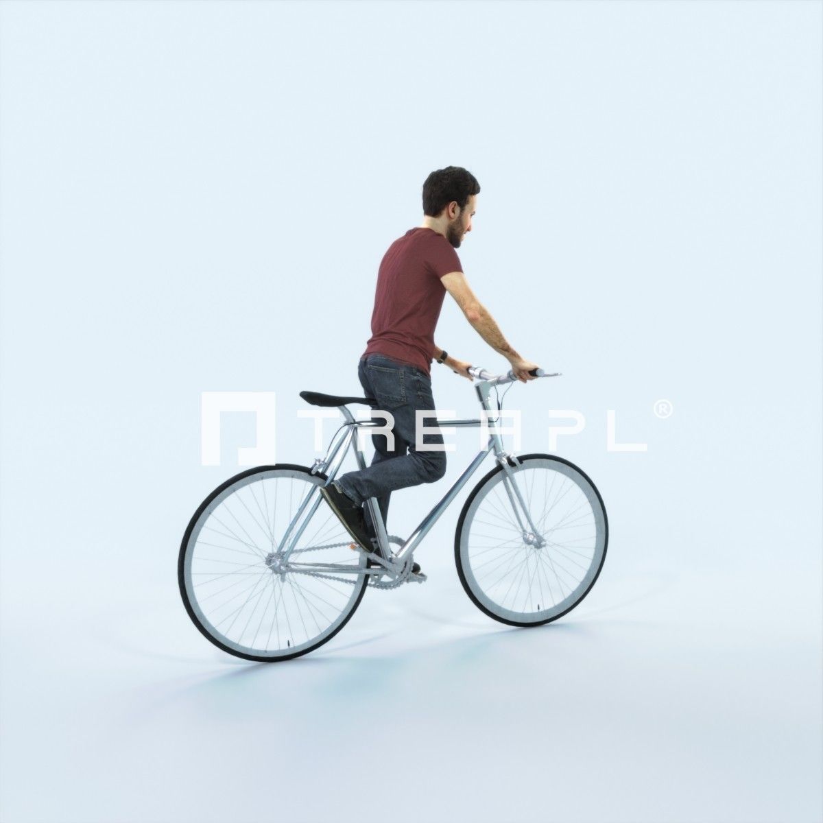 Flow 17A bicycle bike Casual Man Low-poly 3D model_2